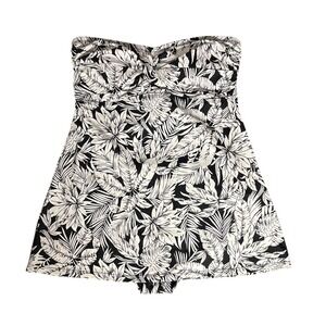 Tribal Sport Women Midnight Tropical Bandeau Swim Dress Black White Medium